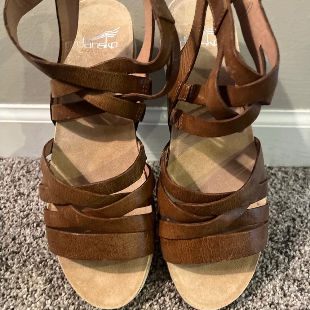 SOLD Dansko Brown Strappy Sandals with Platform